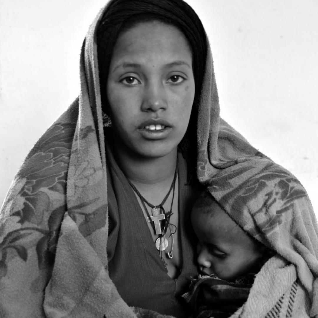 Mother and baby in the Simien Mountains, Ethiopia